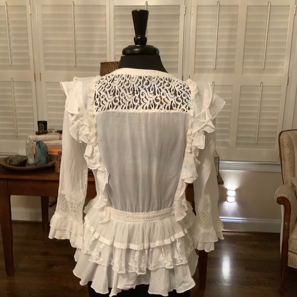 French Connection Loviest Light White Top Small - Picture 10 of 16